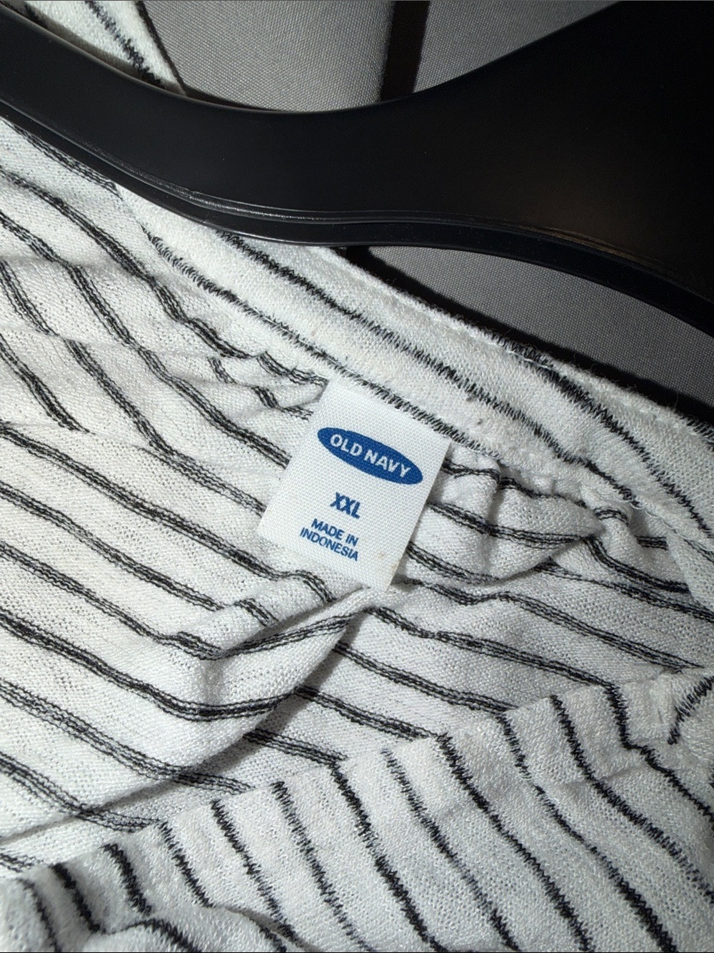 Old Navy White Tank Top with Thin Black Stripes - Picture 2 of 2